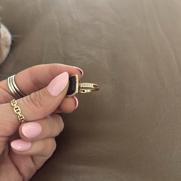 14k Rose Gold and Smokey Topaz Diamond Ring - Picture 4 of 5